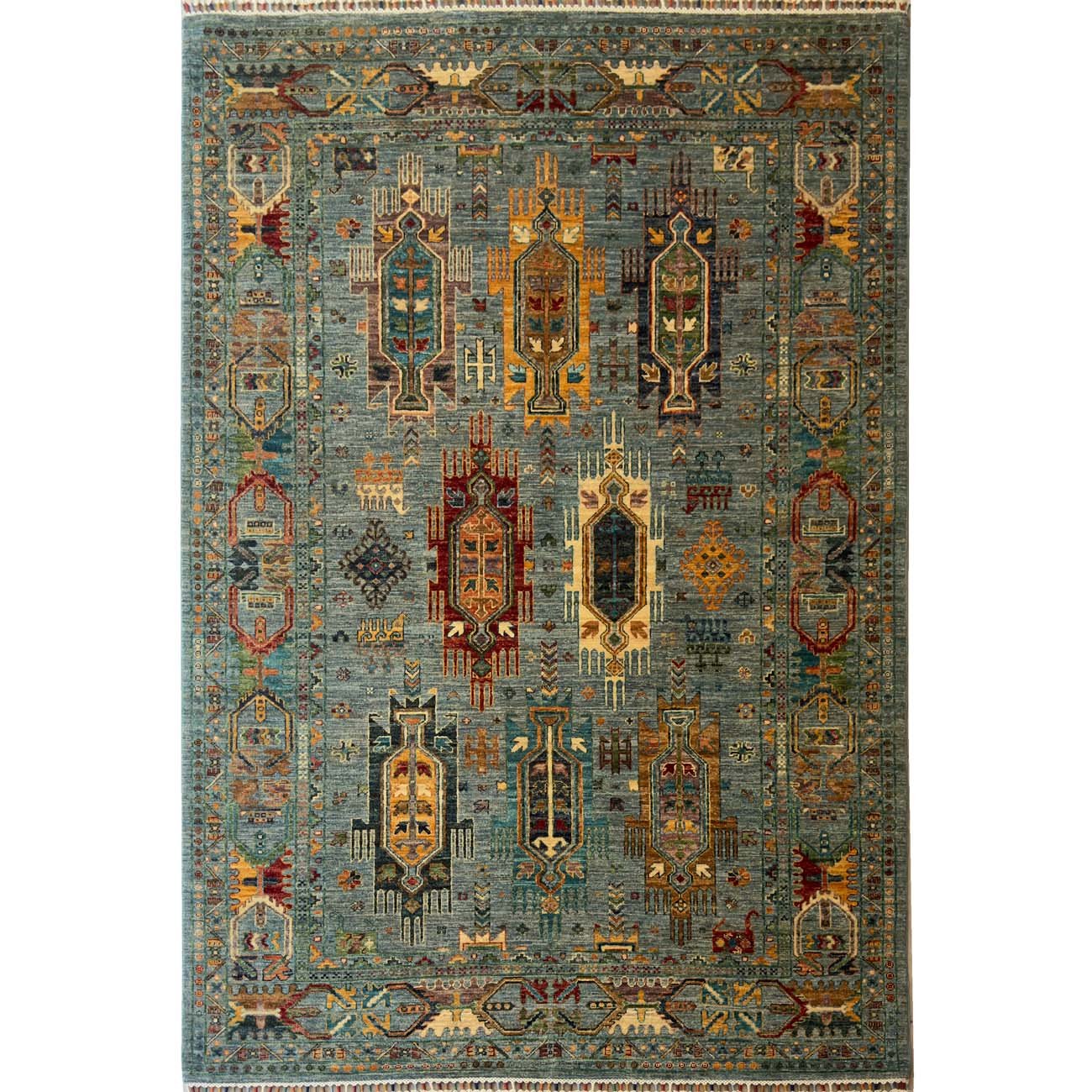 Tapis tribal en laine Veziri tissé à la main (170 x 245 cm)