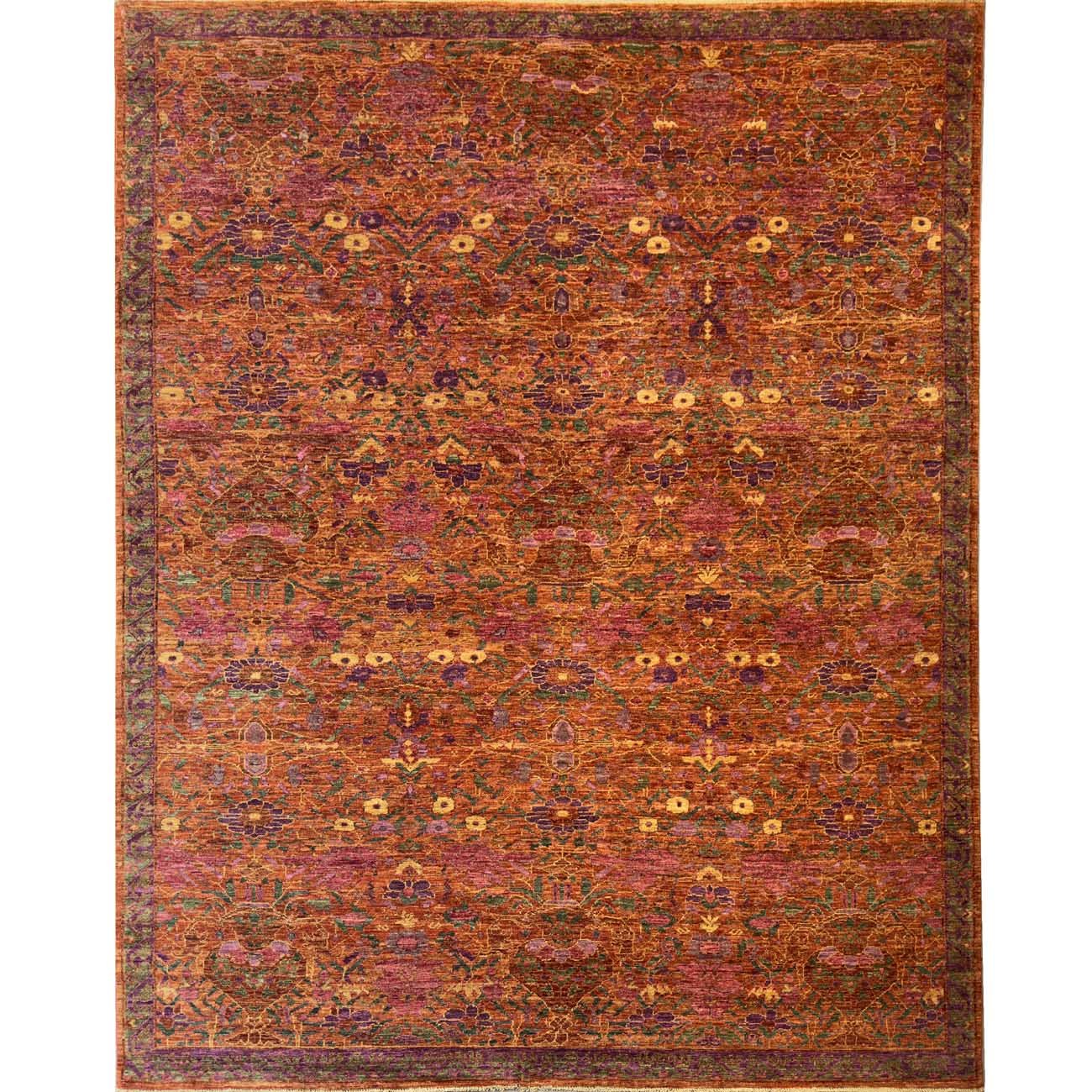 Hand-Woven Orange Designer Oushak Wool Rug (250x300 cm)