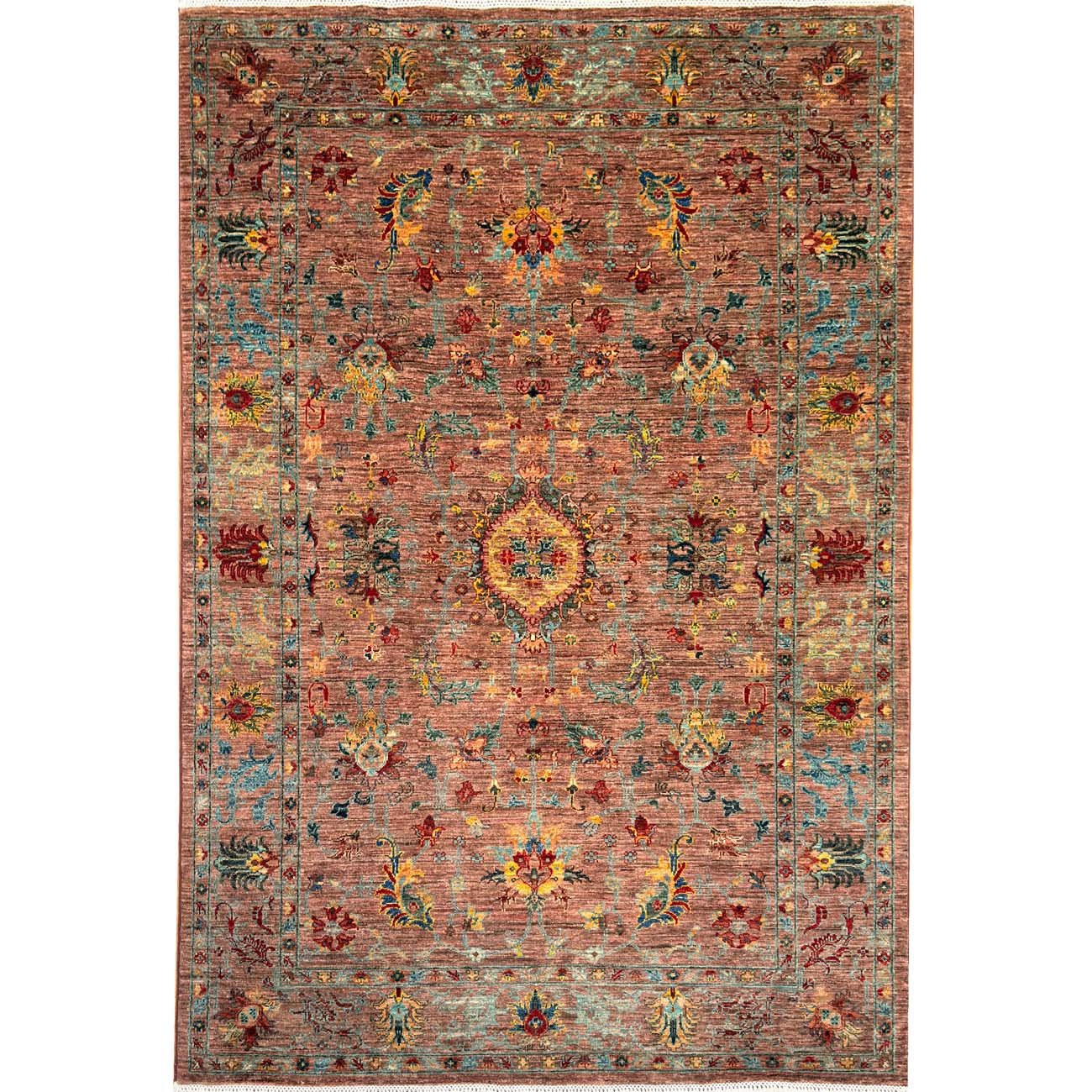 Hand-Woven Floral Sultani Wool Rug (170x245 cm)
