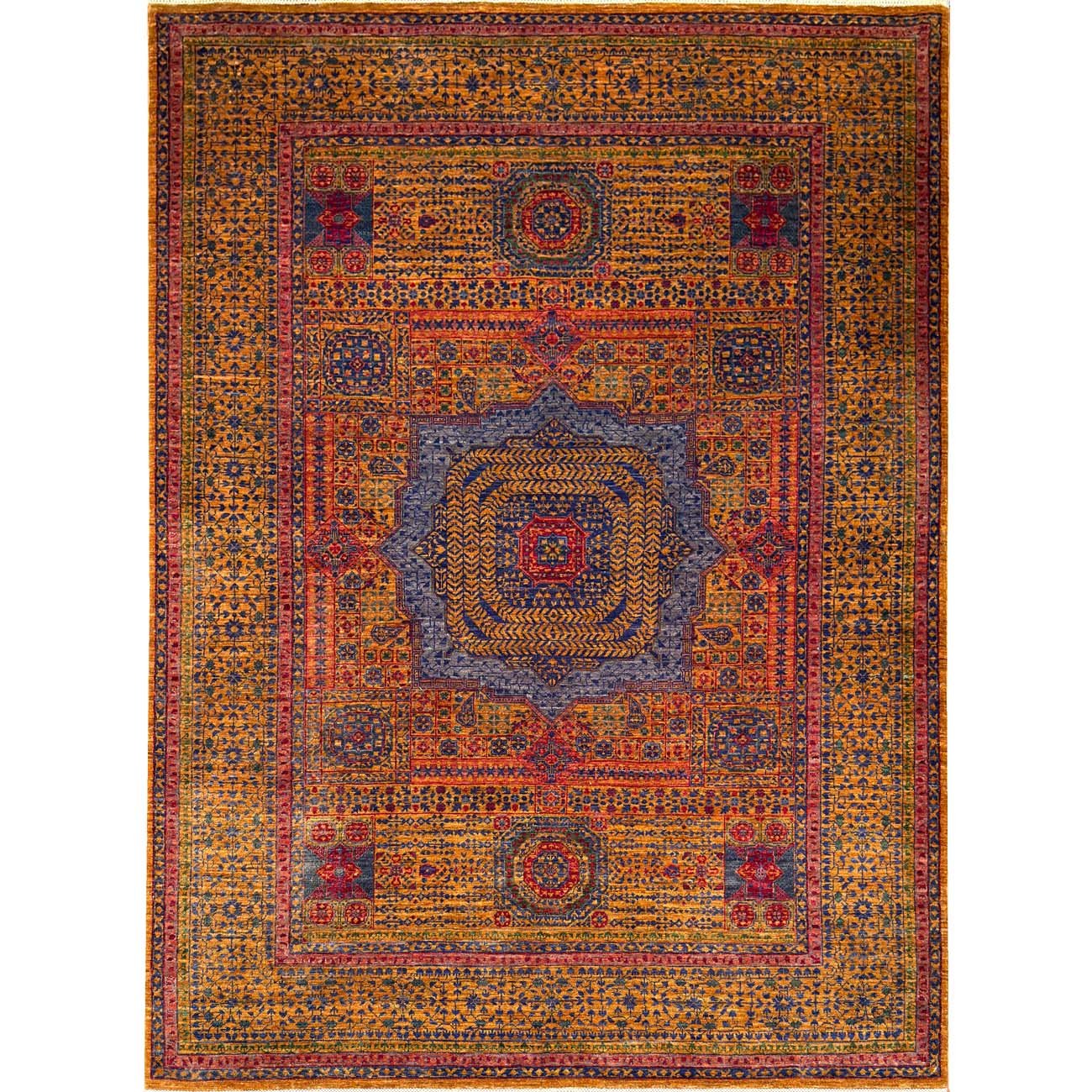 Hand-Woven Medallion Mamluk Wool Rug (210x300 cm)