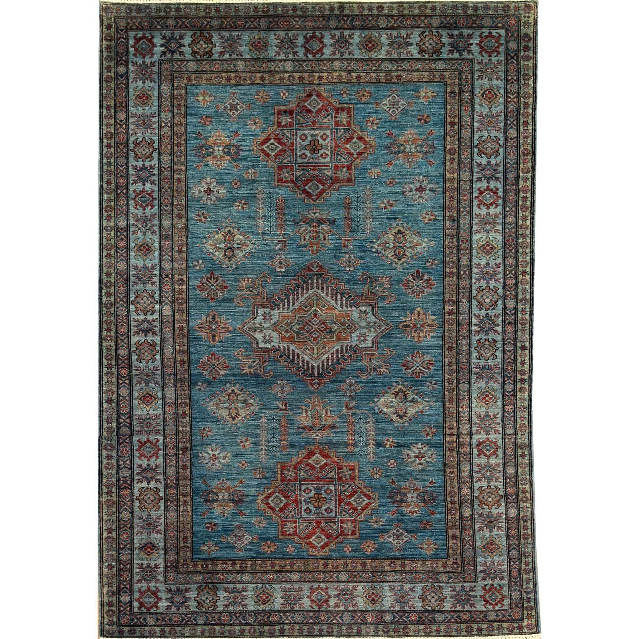 Hand-Woven Blue Kazak Wool Rug (170x230 cm)