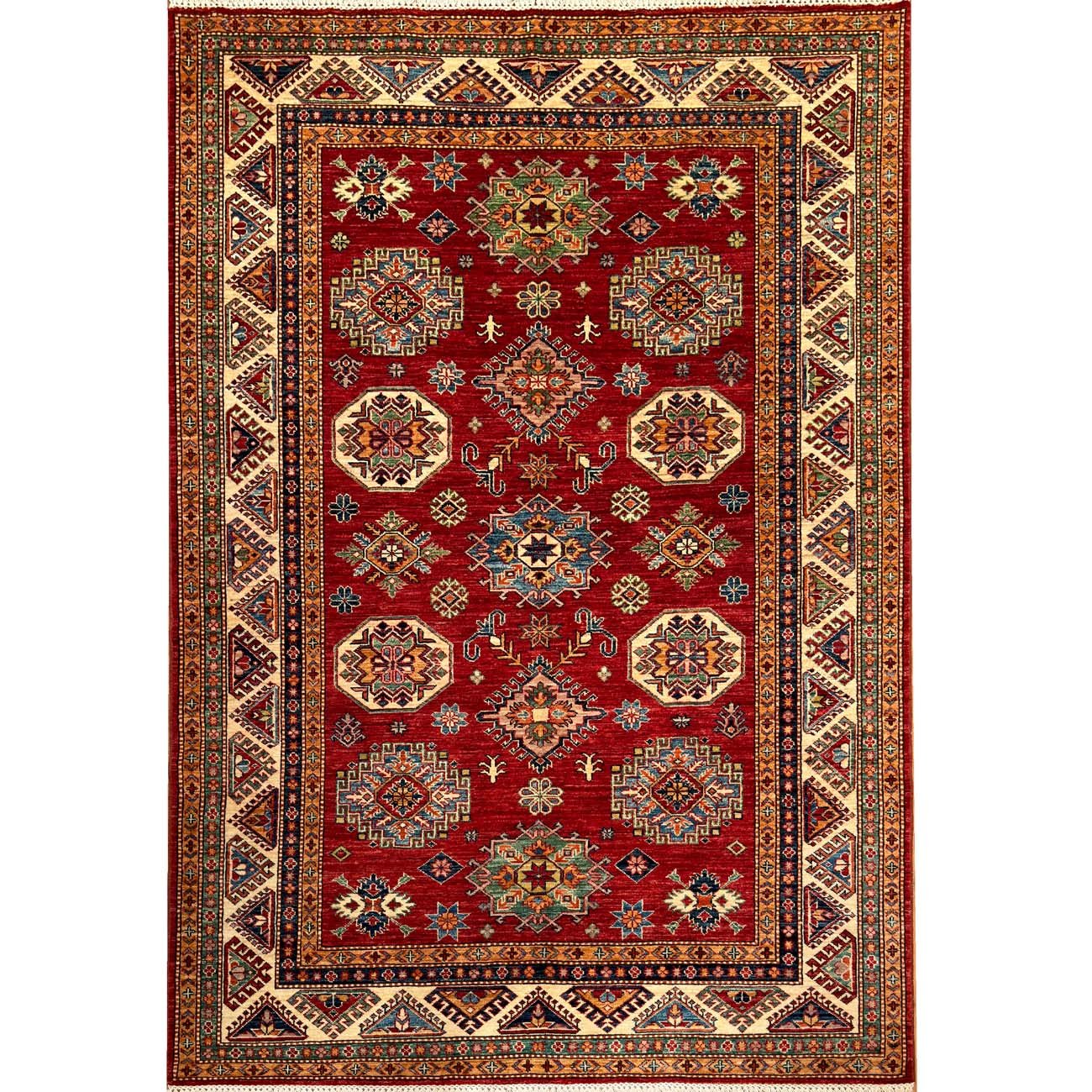 Hand-Woven Red Kazak Wool Rug (170x235 cm)