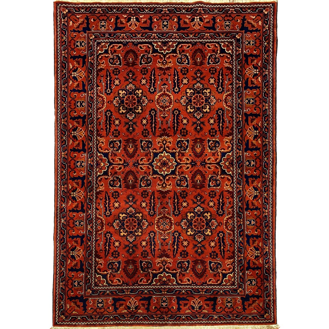 Hand-Woven Afghan Bilicik Fine Textured Wool Rug (120x180 cm)