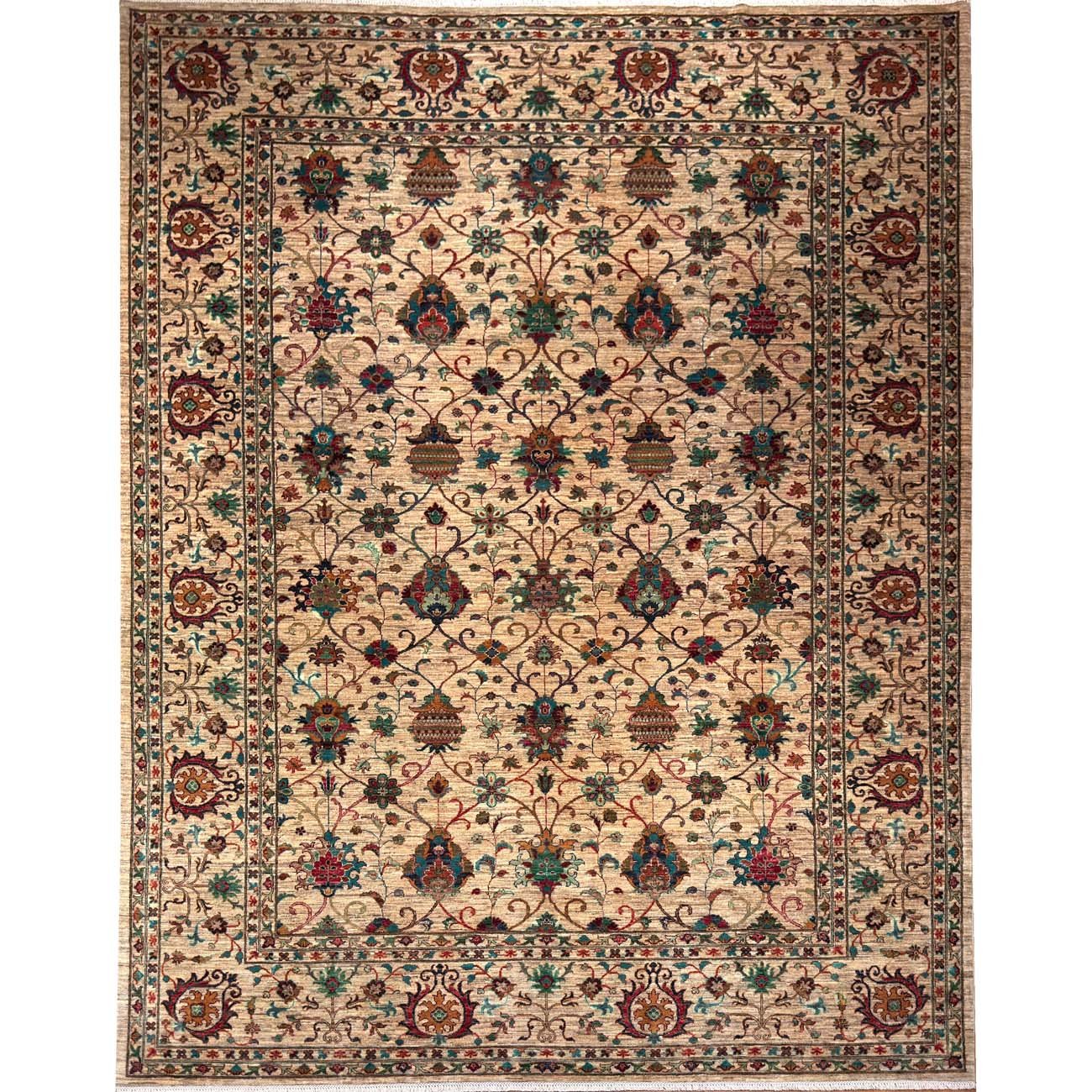 Hand-Woven Beige Sultani Wool Rug (280x370 cm)