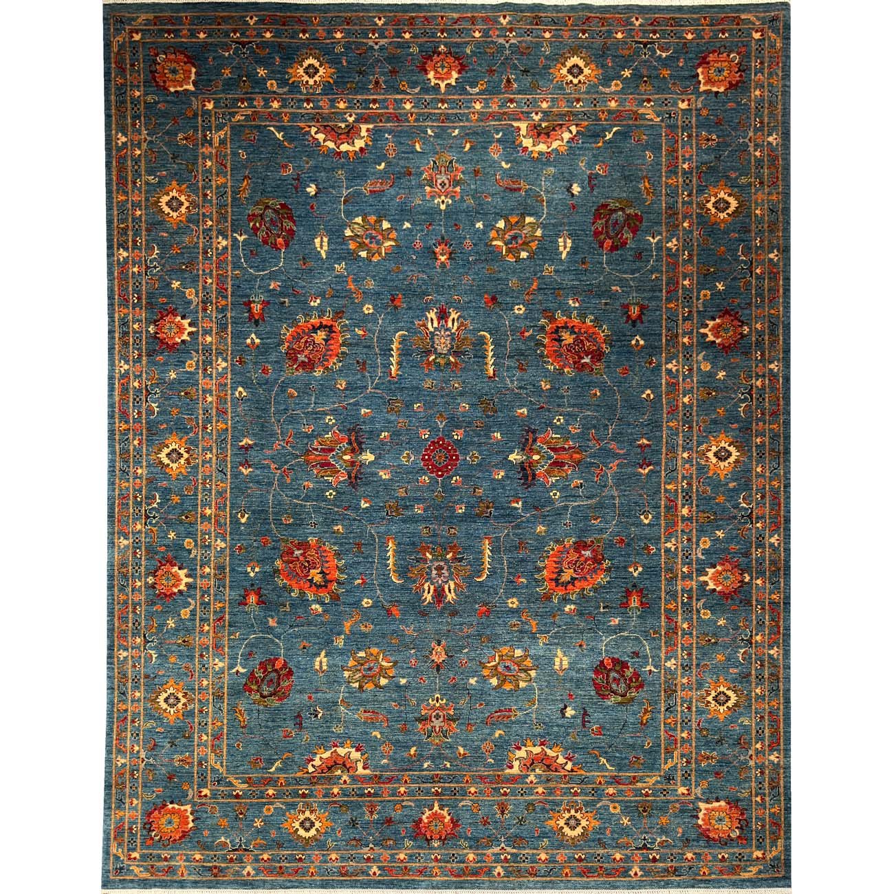 Hand-Woven Blue Sultani Wool Rug (275x370 cm)