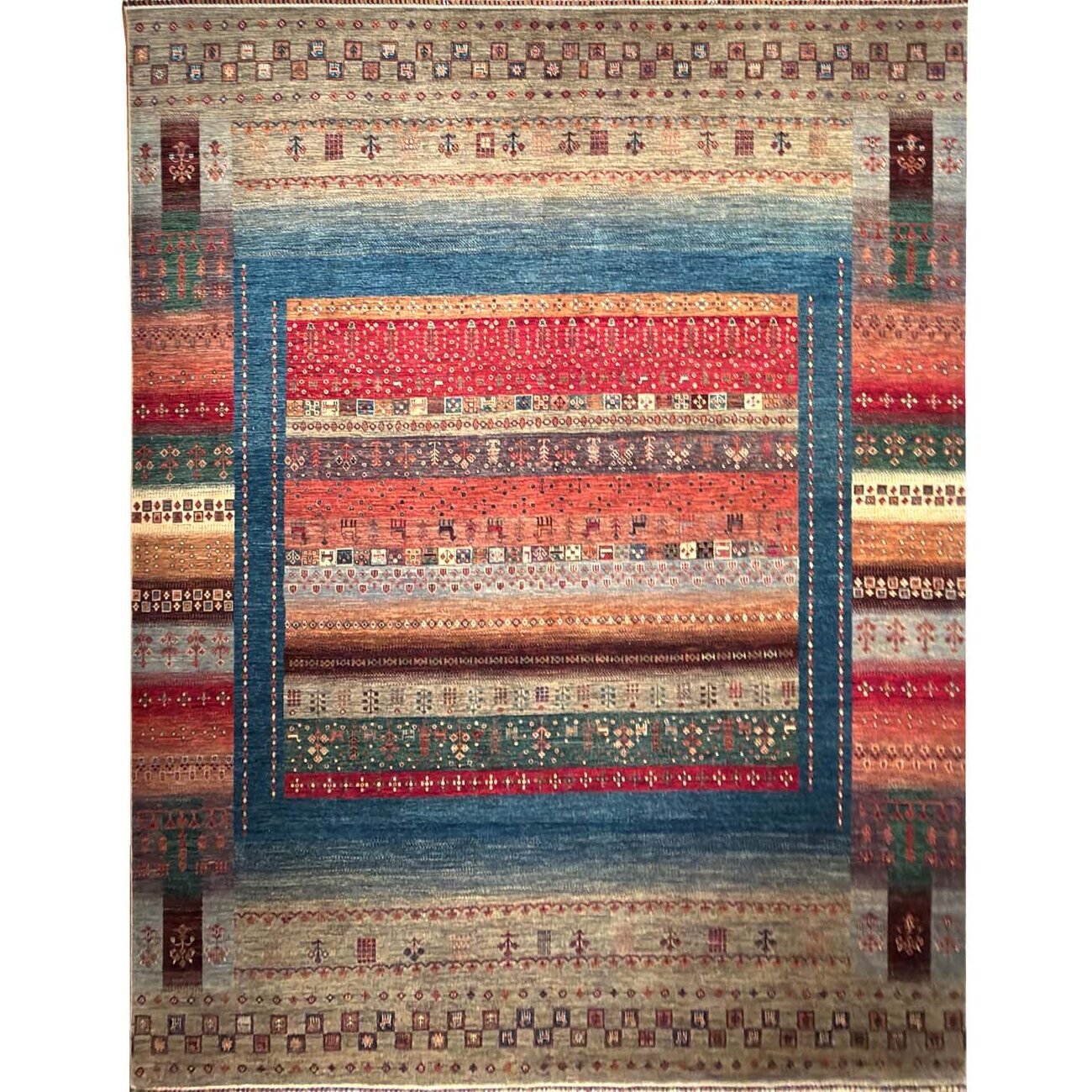Hand-Woven Figural Tribal Wool Rug (315x400 cm)