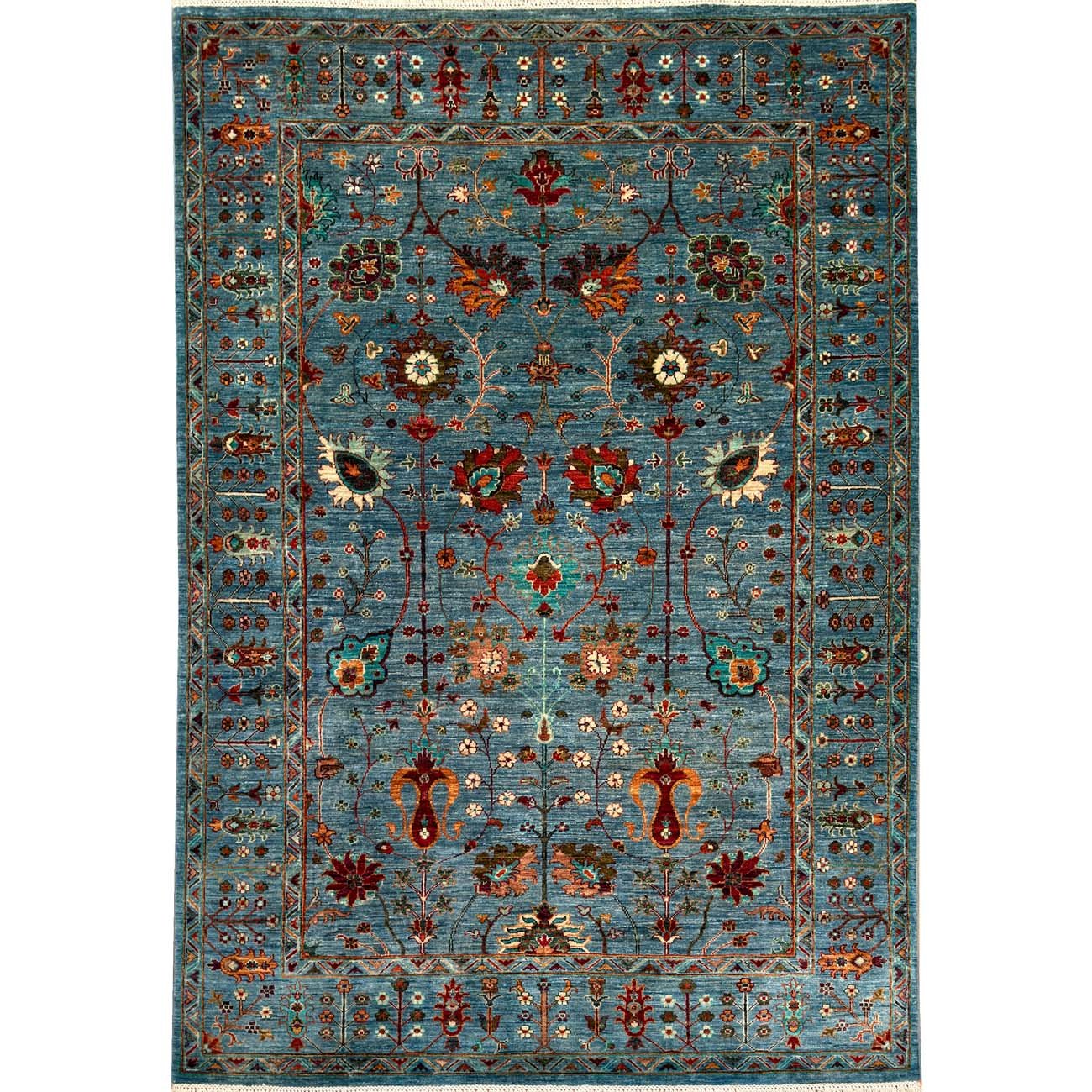 Hand-Woven Blue Sultani Wool Rug (175x245 cm)