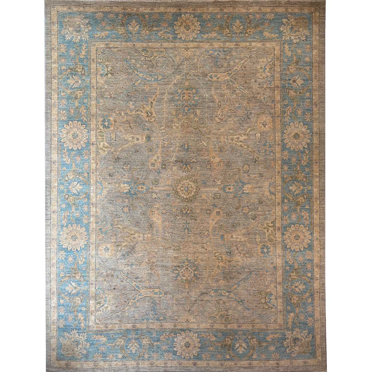 Hand-Woven Oushak Wool Rug (275x360 cm)