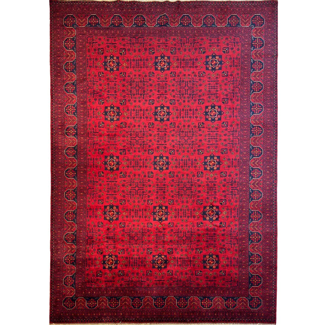 Hand-Woven Afghan Turkmen Wool Rug (200x290 cm)
