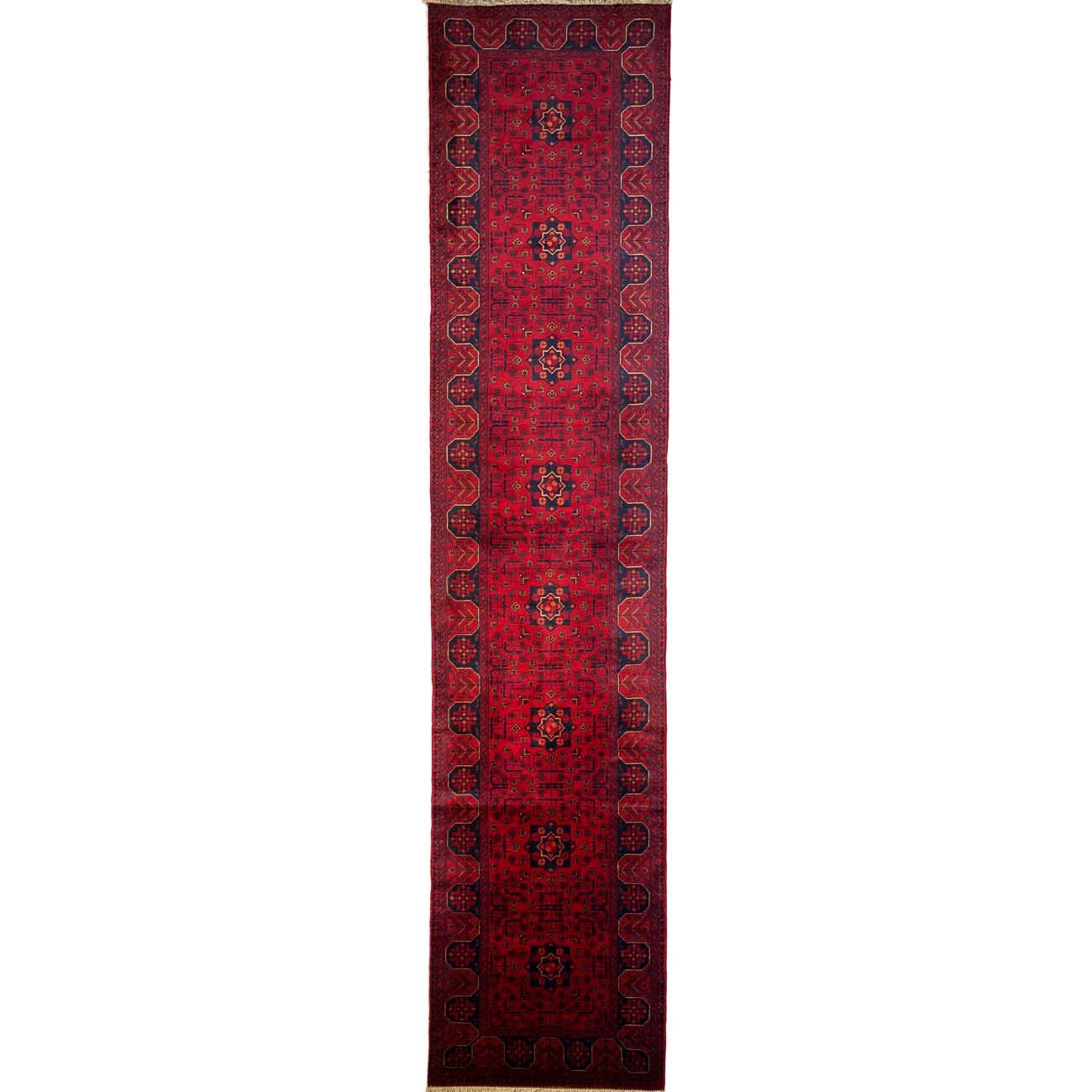 Hand-Woven Afghan Turkmen Wool Runner Rug (85x390 cm)